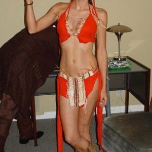 A $500+ suede Pocahontas Costume from Trashy Lingere in Beverly Hills in RED